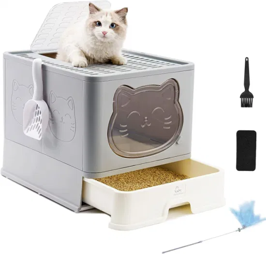 Cat Litter Box Fully Enclosed Cat Litter Box Top in Large Pet Toilet Drawer Pet Cleaning Supplies